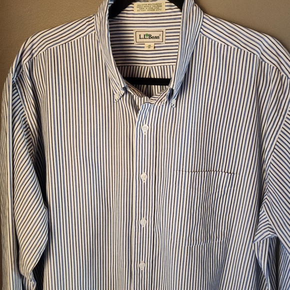 LL Bean Single Needle Tailoring Button Down Shirt Mens 18-35 - Picture 1 of 9